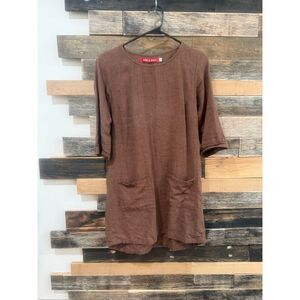 Pyne & Smith linen mini dress tunic size Small